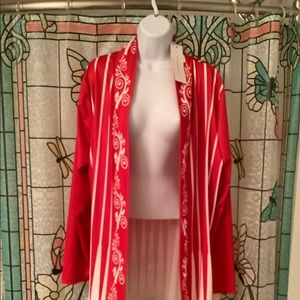 Red and White Polyester Jacket